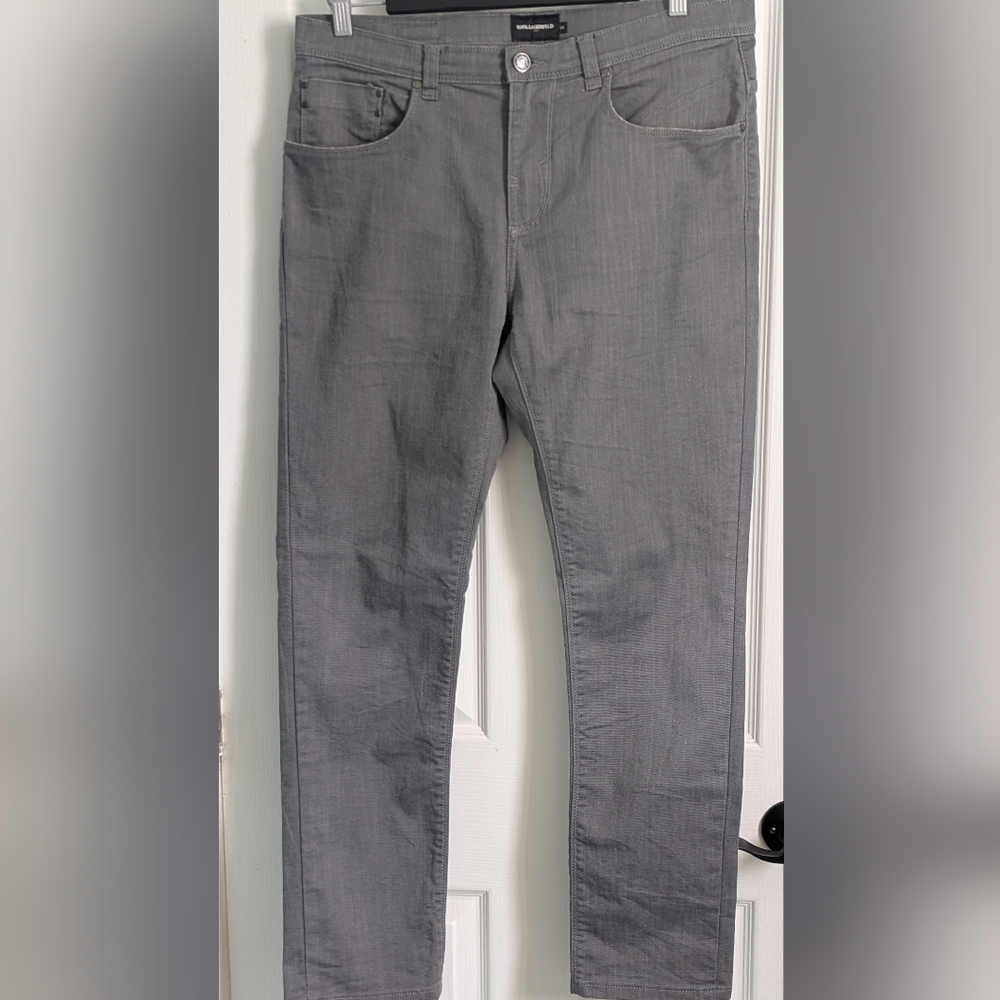 Karl Lagerfeld Men's Charcoal Slim Jeans